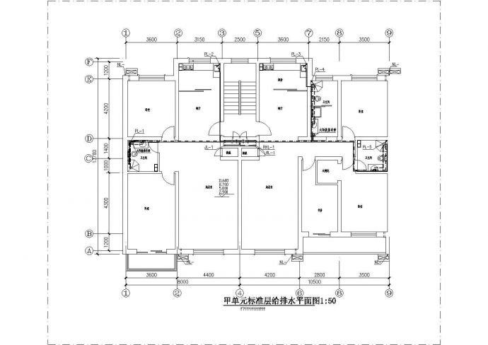 佛山市某小区5层混合结构住宅楼给排水设计CAD图纸（不含地下室）_图1