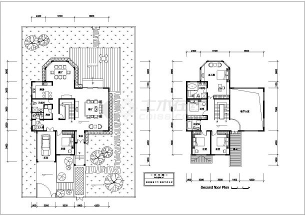 绵阳市什锦西村某350平米3层砖混结构单体别墅平立面设计CAD图纸-图二