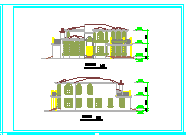 某欧二层式别墅CAD建筑设计施工图纸-图二
