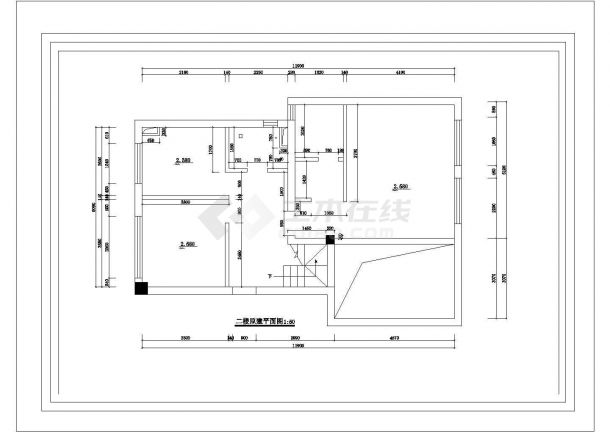 银川市祥和佳苑小区3层砖混结构独栋别墅全套装修装饰设计CAD图纸-图二