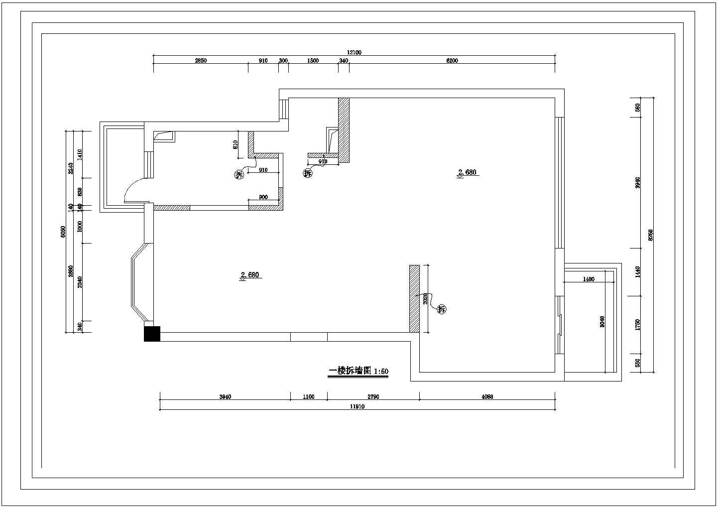 银川市祥和佳苑小区3层砖混结构独栋别墅全套装修装饰设计CAD图纸