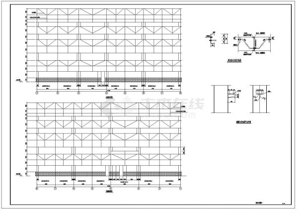 四层钢结构厂房CAD施工图-图二