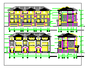 独立联排别墅建筑设计CAD施工图_图1