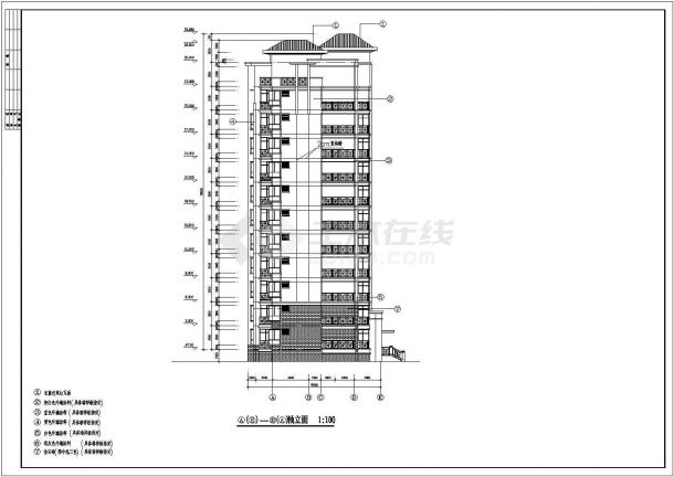 济南市某小区11+1层框架结构住宅楼建筑设计CAD图纸（含跃层）-图二
