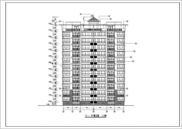 深圳市某小区12层框架结构住宅楼全套建筑设计CAD图纸-图一