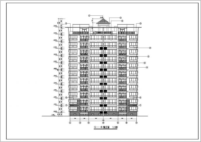 深圳市某小区12层框架结构住宅楼全套建筑设计CAD图纸_图1