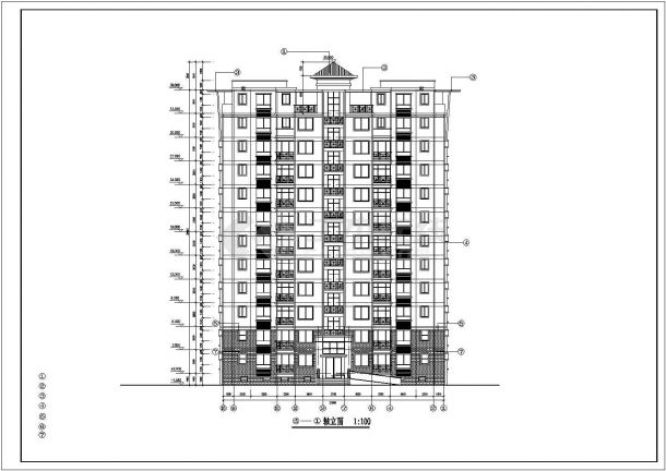 深圳市某小区12层框架结构住宅楼全套建筑设计CAD图纸-图二