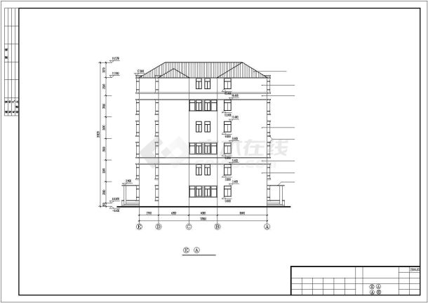 广州市某小区6层砖混结构民居住宅楼建筑设计CAD图纸（1层4户）-图二