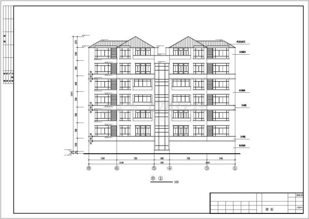 许昌市某小区2550平米6层混合结构住宅楼建筑设计CAD图纸-图一