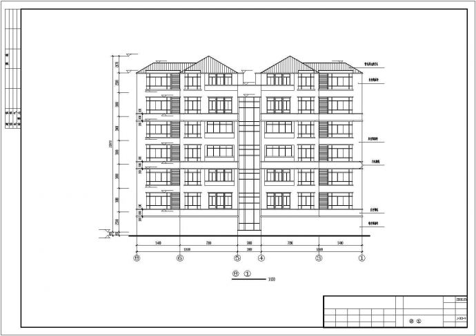许昌市某小区2550平米6层混合结构住宅楼建筑设计CAD图纸_图1