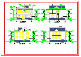 二层坡顶别墅建筑平立面施工图-图一