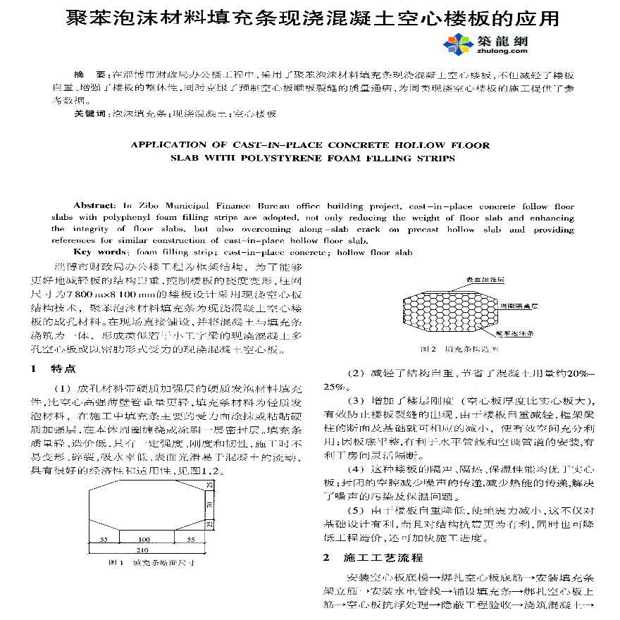 聚苯泡沫材料填充条现浇混凝土空心楼板的应用-图一