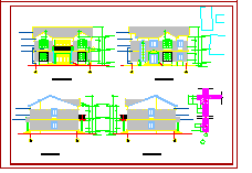 几套别墅建筑施工设计CAD图-图二