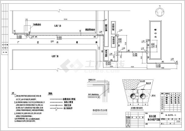 热力系统_某办公楼热力外线工程CAD图纸-图二