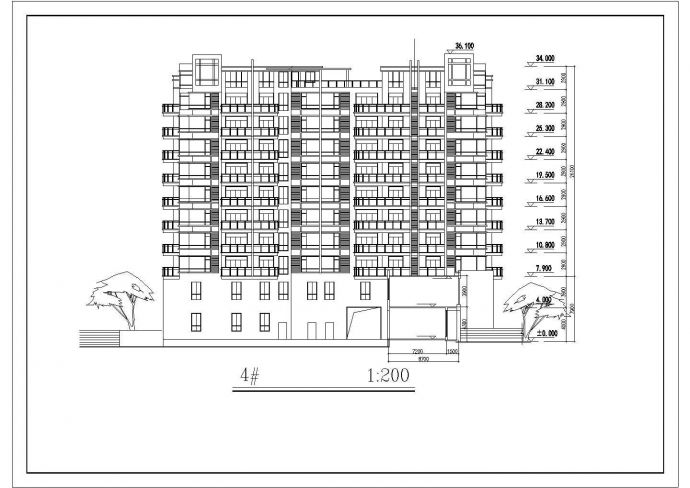 泉州市某小区11层框架结构商住楼建筑设计CAD图纸（1-2层商用）_图1