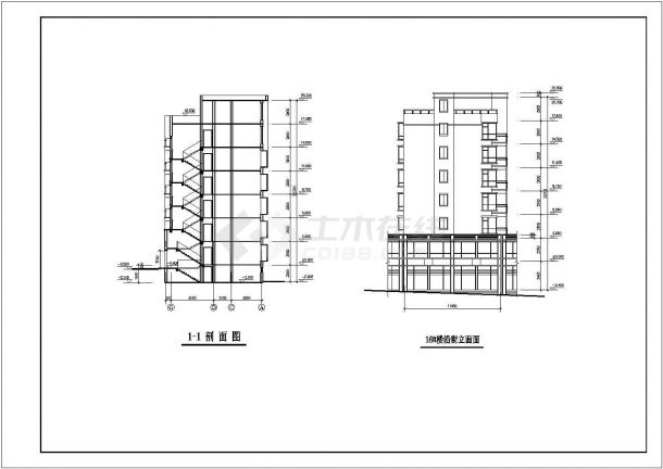 邯郸市某小区6层混合结构住宅楼全套建筑设计CAD图纸-图二