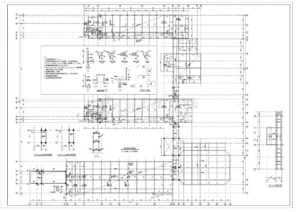 某小学综合楼框架结构施工cad图纸-图二