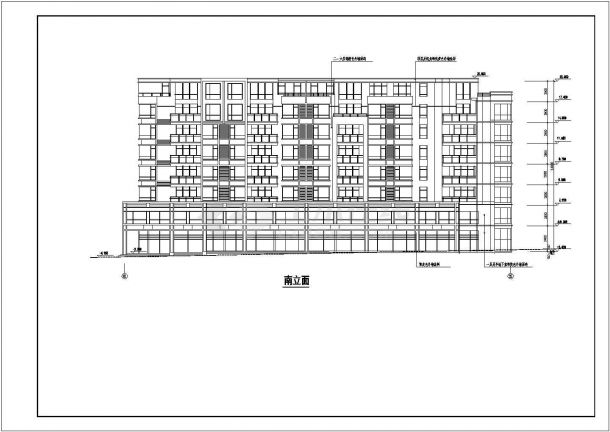银川市某小区8层框架结构商住楼建筑设计CAD图纸（1-2层商用）-图一