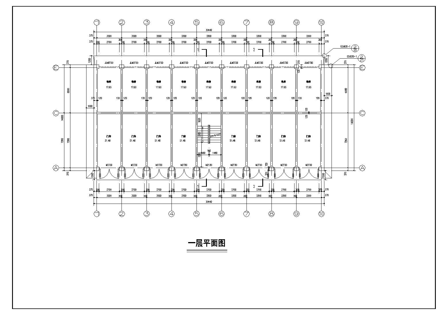 某农村二层楼建筑结构施工cad图纸