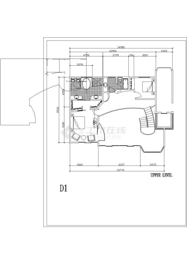 攀枝花市河阳新村某2层框架结构单体别墅平面设计CAD图纸-图一