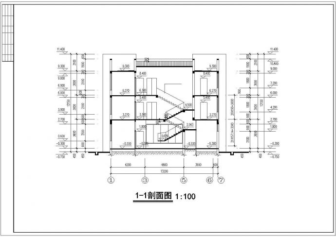 银川市某现代村镇357平米3层砖混结构独栋豪华别墅建筑设计CAD图纸_图1