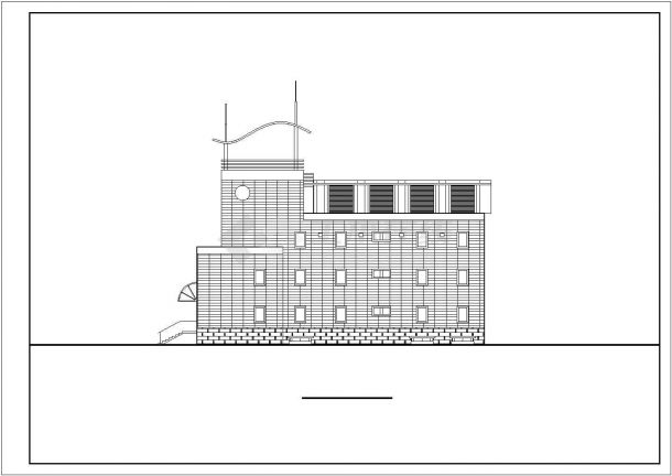 长沙市泉阳新村某3层欧式风格单体别墅全套建筑设计CAD图纸-图二