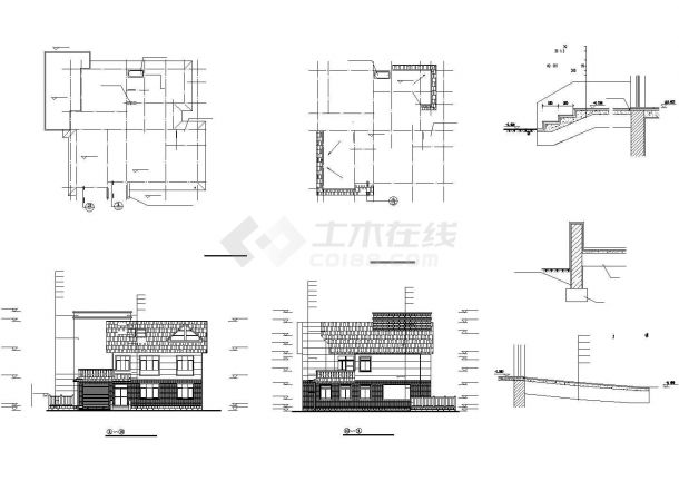 南京市浦口区某现代新村3层砖混结构荷兰式别墅全套建筑设计CAD图纸-图一