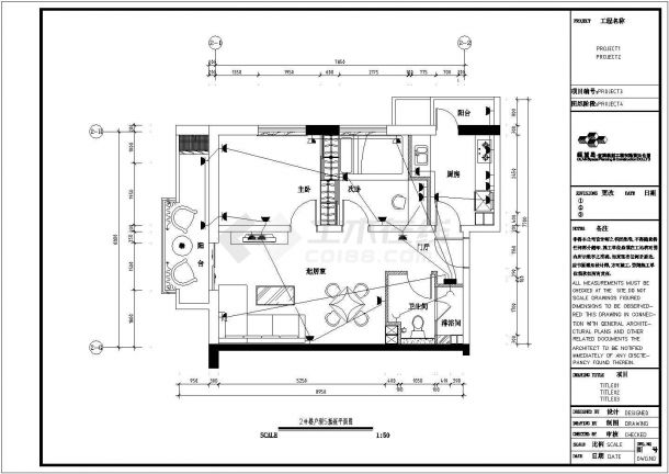 某样板房的装修电气图CAD图-图二