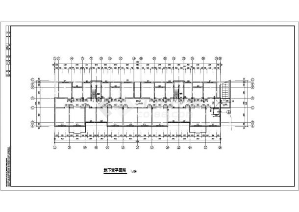 济南市某小区8层框架结构住宅楼平面设计CAD图纸（含地下室层）-图一