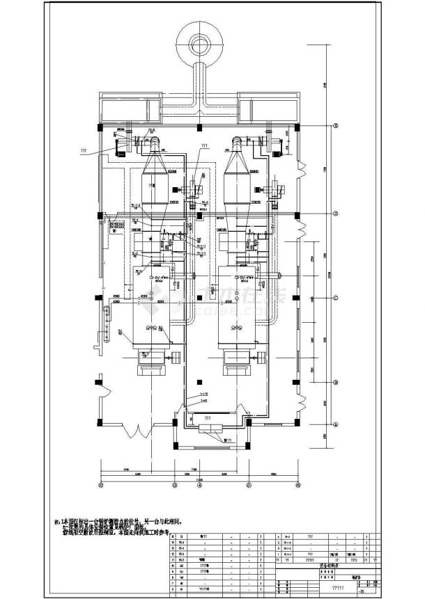 药厂锅炉房CAD建筑设计施工图-图二