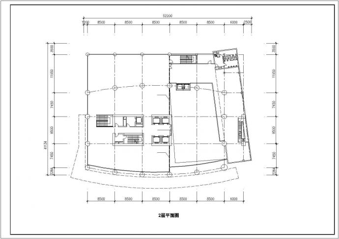 酒店办公楼设计方案cad图，共一张_图1