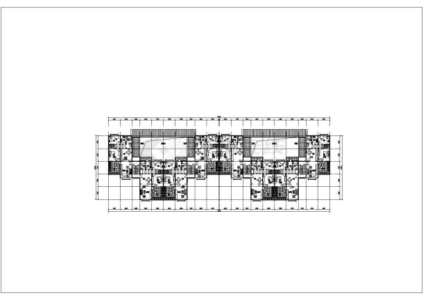 珠海市某现代化村镇3层砖混结构四户并联别墅建筑设计CAD图纸-图二