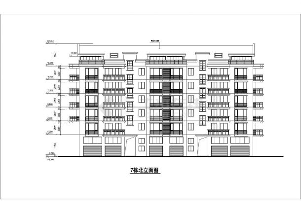 7层混合结构商住楼全套建筑设计CAD图纸（底层商铺/含阁楼层）-图一
