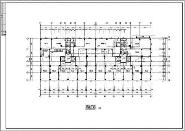 温州市某小区11层框架结构商住楼建筑设计CAD图纸（底层商铺）-图一