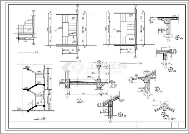 武汉市某社区285平米2层砖混结构独栋别墅建筑设计CAD图纸（含阁楼）-图二