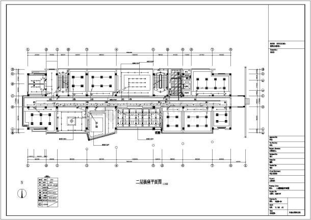 五层办公楼照明设计电气施工cad图-图一