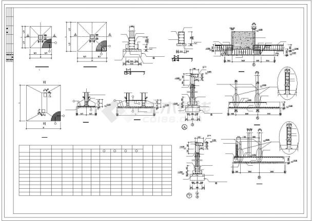 某地区5层框架办公楼结构CAD设计施工图-图二