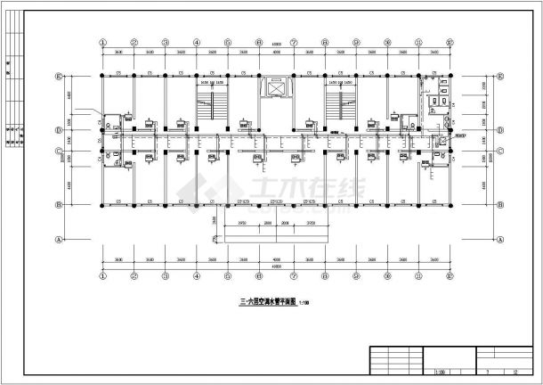 商务办公楼中央空调管道设计cad施工图-图二