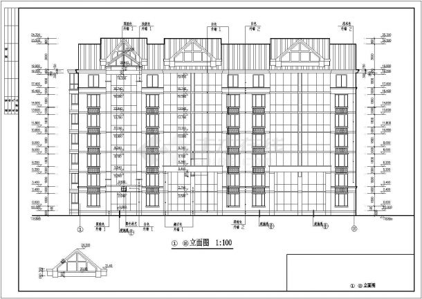 南京市某小区8层混合结构住宅楼建筑设计CAD图纸（含阁楼层）-图二