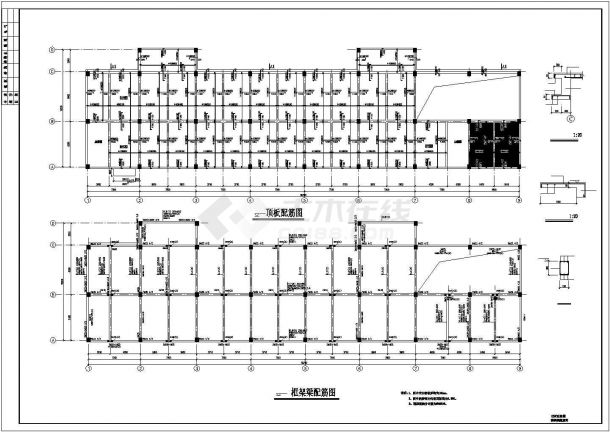 5层框架公司办公楼结构设计图（ 长59.7米 宽16.2米 ）-图一