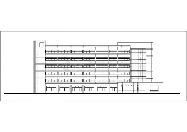长59.7米 宽21.9米 7层38171m2医院病房楼后勤办公楼及医技楼建筑设计图-图一
