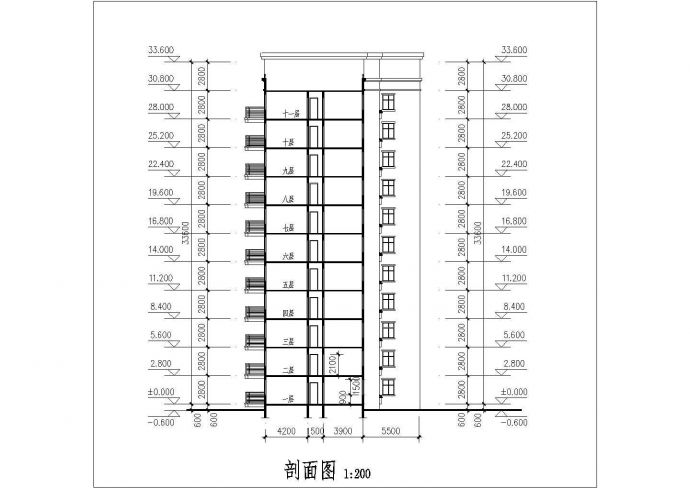 扬州市某小区11+1层框架结构住宅楼建筑设计CAD图纸（含阁楼层）_图1