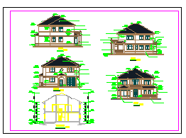 某地区全套别墅建筑设计CAD施工图纸-图二