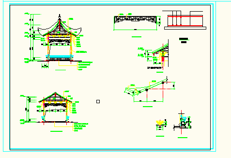 全木结构仿古亭CAD建筑设计施工图_图1