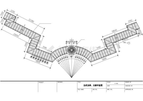 圆形活动广场CAD施工图-图一