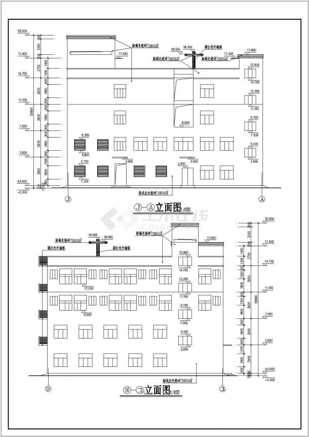 某广东省深圳市混凝土公司综合楼CAD节点剖面构造-图二