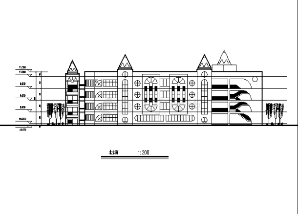 坨湖中心幼儿园教学楼建筑设计施工cad图纸-图一