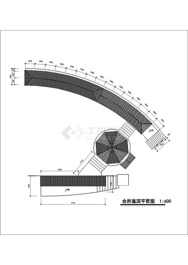 某城市地下1地上2层会所建筑施工图-图一