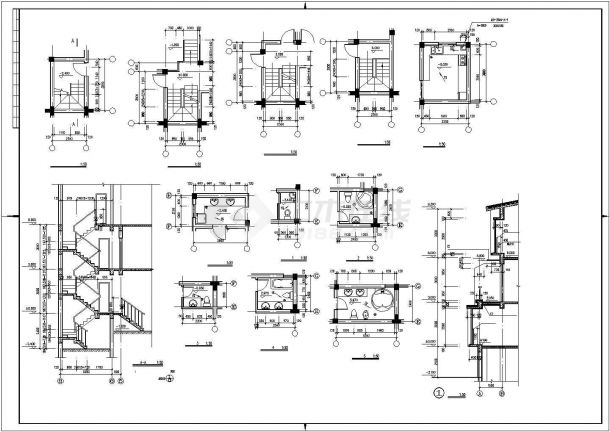 610平米三层砖混结构独栋豪华别墅全套建筑设计CAD图纸（含车库层）-图一