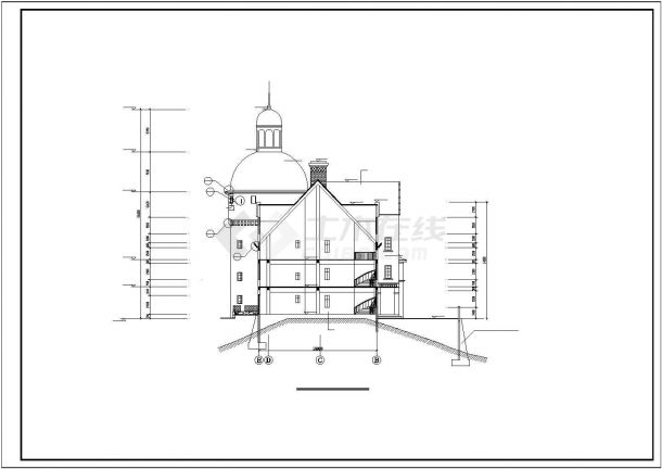 古城堡建筑设计CAD全套施工图-图一